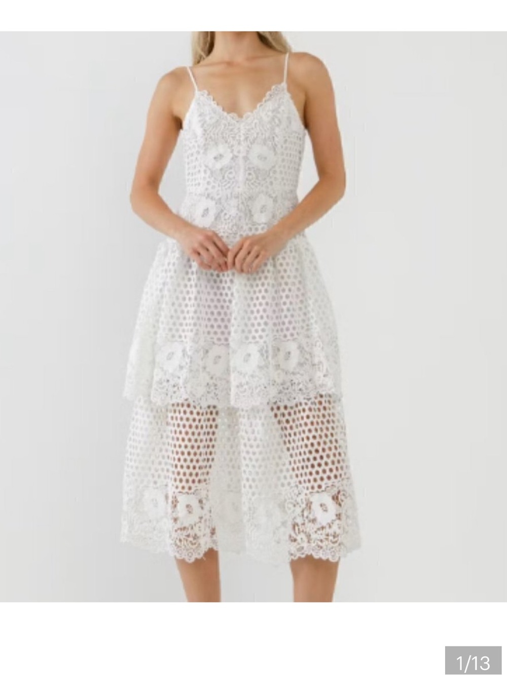 NWT Endless Rose Lace Cami Tiered Midi Dress White size
X-Small
